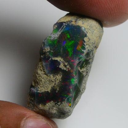 Rare Black Opal 36.05 Carats | Natural Black Ethiopian Opal Rough - Ready for Cutting & Jewelry!