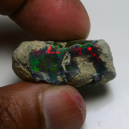 Rare Black Opal 36.05 Carats | Natural Black Ethiopian Opal Rough - Ready for Cutting & Jewelry!