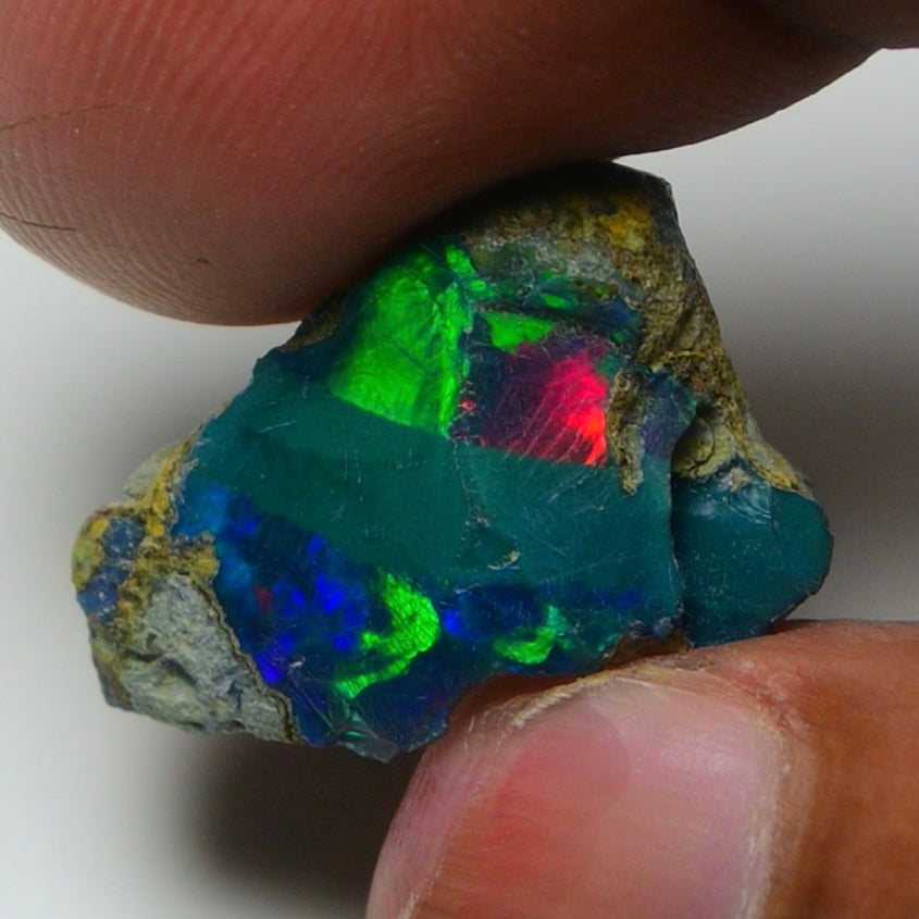 Rare Black Opal 11.25 Carats | Natural Black Ethiopian Opal Rough - Ready for Cutting & Jewelry!