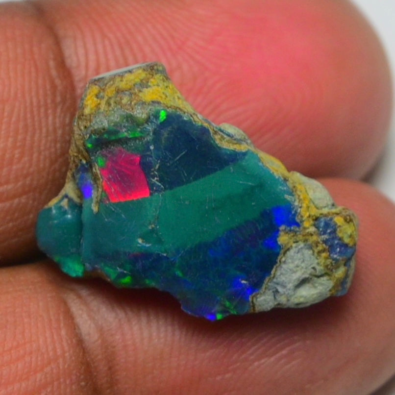 Rare Black Opal 11.25 Carats | Natural Black Ethiopian Opal Rough - Ready for Cutting & Jewelry!