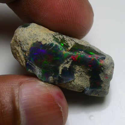 Rare Black Opal 36.05 Carats | Natural Black Ethiopian Opal Rough - Ready for Cutting & Jewelry!