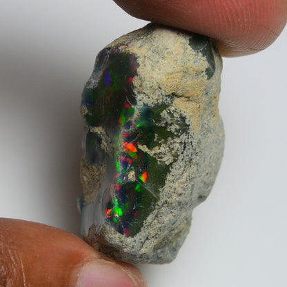 Rare Black Opal 36.05 Carats | Natural Black Ethiopian Opal Rough - Ready for Cutting & Jewelry!