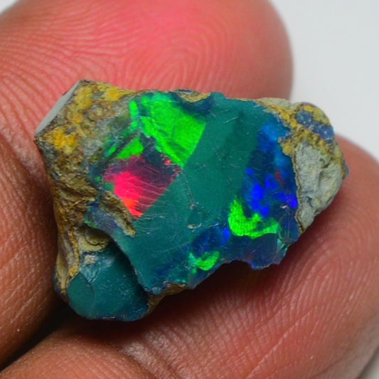 Rare Black Opal 11.25 Carats | Natural Black Ethiopian Opal Rough - Ready for Cutting & Jewelry!
