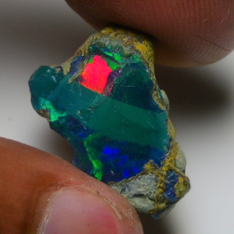 Rare Black Opal 11.25 Carats | Natural Black Ethiopian Opal Rough - Ready for Cutting & Jewelry!