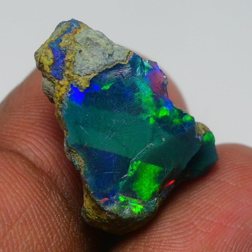 Rare Black Opal 11.25 Carats | Natural Black Ethiopian Opal Rough - Ready for Cutting & Jewelry!