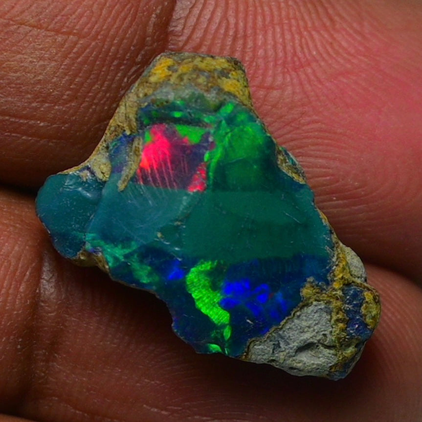 Rare Black Opal 11.25 Carats | Natural Black Ethiopian Opal Rough - Ready for Cutting & Jewelry!