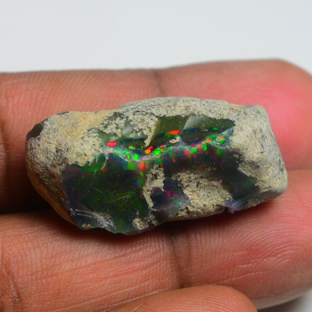 Rare Black Opal 36.05 Carats | Natural Black Ethiopian Opal Rough - Ready for Cutting & Jewelry!