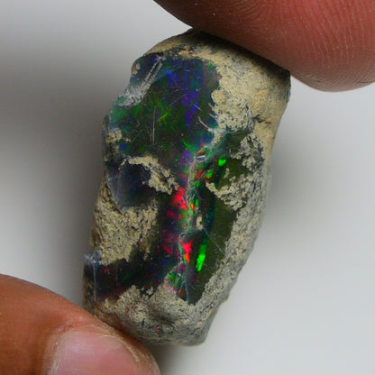 Rare Black Opal 36.05 Carats | Natural Black Ethiopian Opal Rough - Ready for Cutting & Jewelry!