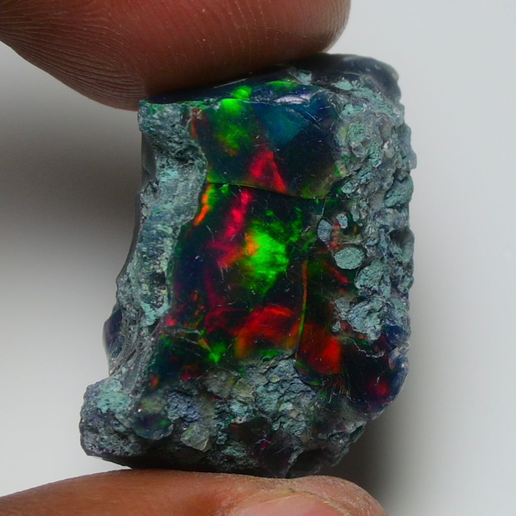 Rare Black Opal 28.25 Carats | Natural Black Ethiopian Opal Rough - Ready for Cutting & Jewelry!