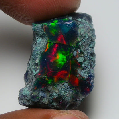 Rare Black Opal 28.25 Carats | Natural Black Ethiopian Opal Rough - Ready for Cutting & Jewelry!