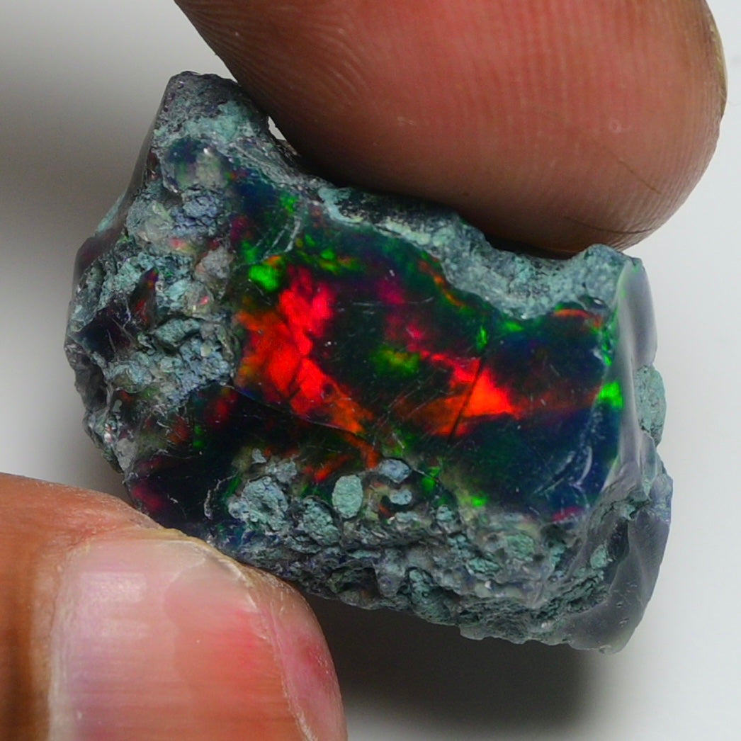 Rare Black Opal 28.25 Carats | Natural Black Ethiopian Opal Rough - Ready for Cutting & Jewelry!