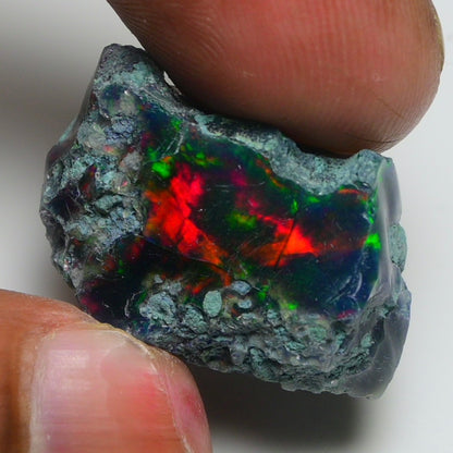Rare Black Opal 28.25 Carats | Natural Black Ethiopian Opal Rough - Ready for Cutting & Jewelry!
