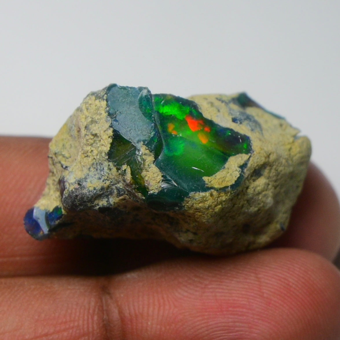 Rare Black Opal 39.05 Carats | Natural Black Ethiopian Opal Rough - Ready for Cutting & Jewelry!