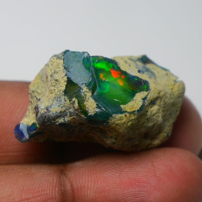 Rare Black Opal 39.05 Carats | Natural Black Ethiopian Opal Rough - Ready for Cutting & Jewelry!