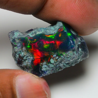 Rare Black Opal 28.25 Carats | Natural Black Ethiopian Opal Rough - Ready for Cutting & Jewelry!