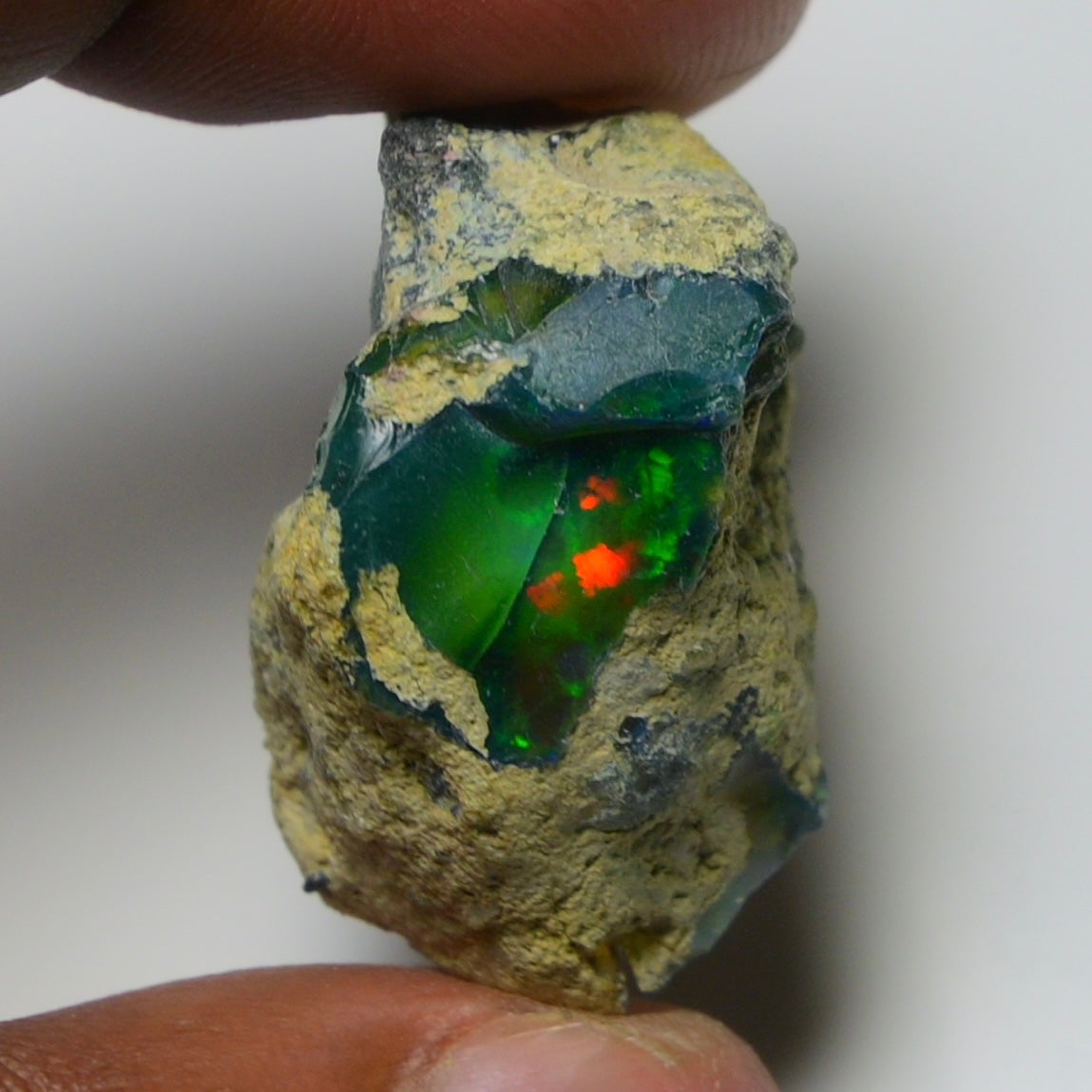 Rare Black Opal 39.05 Carats | Natural Black Ethiopian Opal Rough - Ready for Cutting & Jewelry!