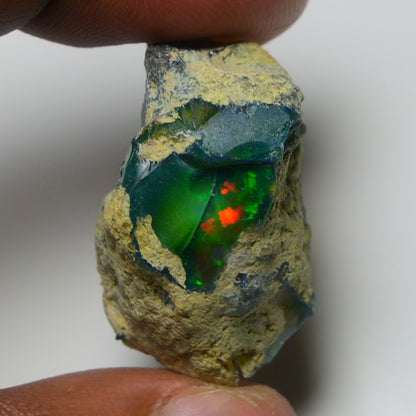 Rare Black Opal 39.05 Carats | Natural Black Ethiopian Opal Rough - Ready for Cutting & Jewelry!