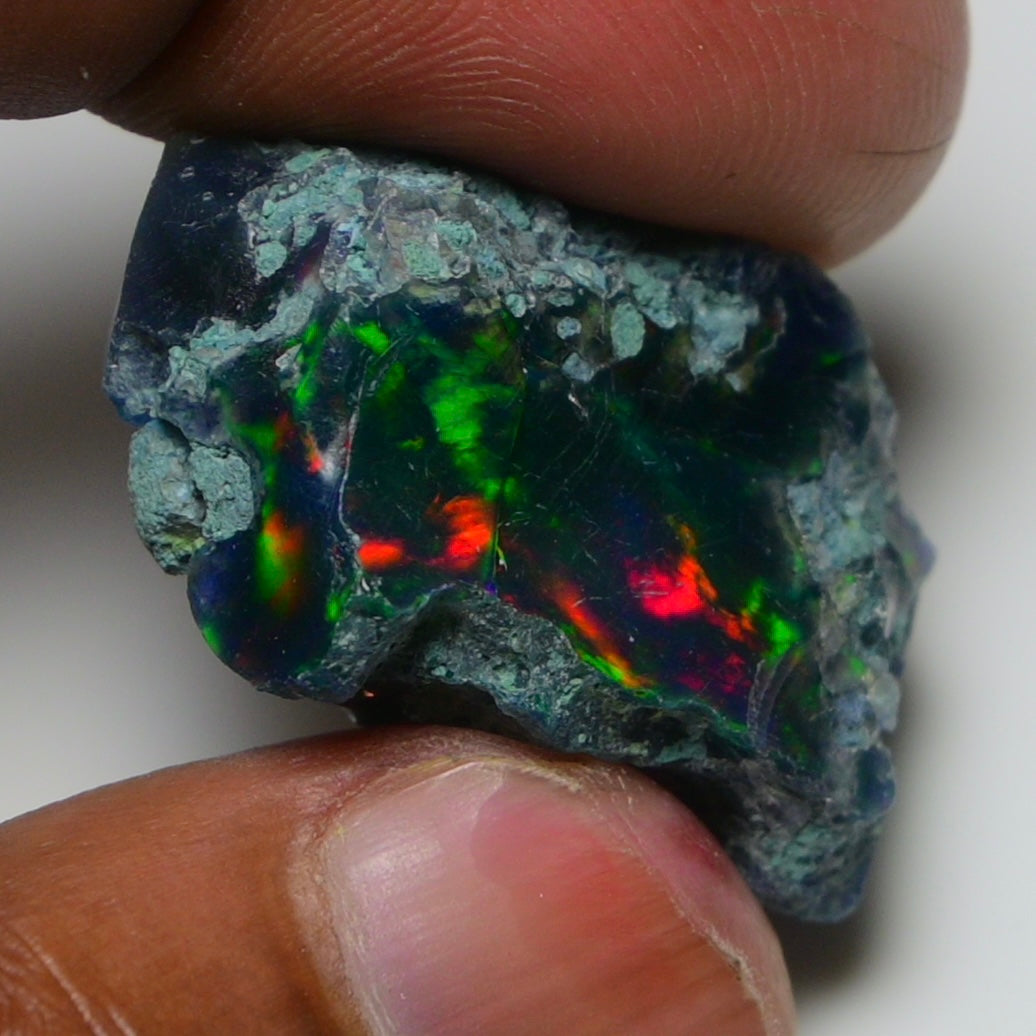 Rare Black Opal 28.25 Carats | Natural Black Ethiopian Opal Rough - Ready for Cutting & Jewelry!