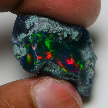 Rare Black Opal 28.25 Carats | Natural Black Ethiopian Opal Rough - Ready for Cutting & Jewelry!