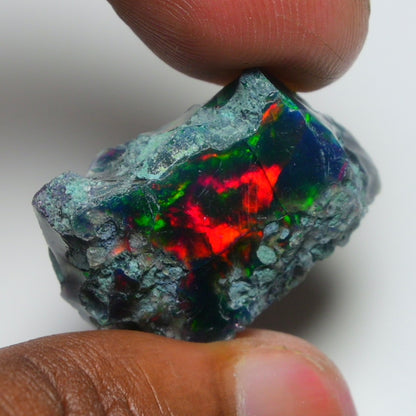 Rare Black Opal 28.25 Carats | Natural Black Ethiopian Opal Rough - Ready for Cutting & Jewelry!