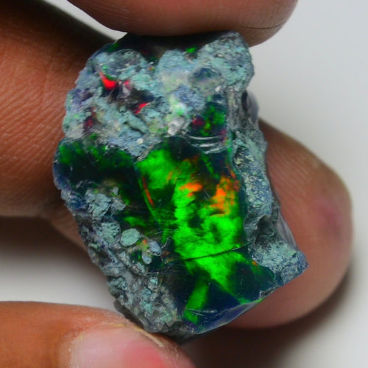 Rare Black Opal 28.25 Carats | Natural Black Ethiopian Opal Rough - Ready for Cutting & Jewelry!