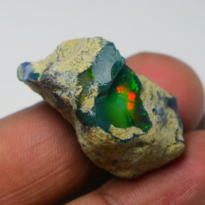 Rare Black Opal 39.05 Carats | Natural Black Ethiopian Opal Rough - Ready for Cutting & Jewelry!