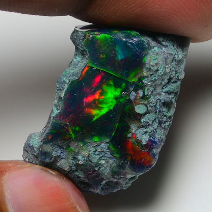 Rare Black Opal 28.25 Carats | Natural Black Ethiopian Opal Rough - Ready for Cutting & Jewelry!