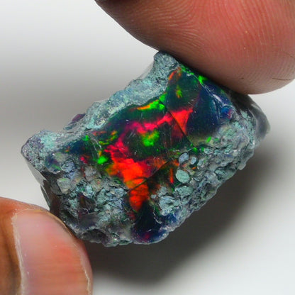 Rare Black Opal 28.25 Carats | Natural Black Ethiopian Opal Rough - Ready for Cutting & Jewelry!