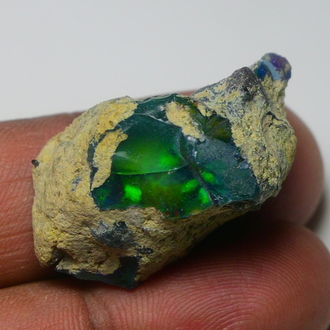 Rare Black Opal 39.05 Carats | Natural Black Ethiopian Opal Rough - Ready for Cutting & Jewelry!