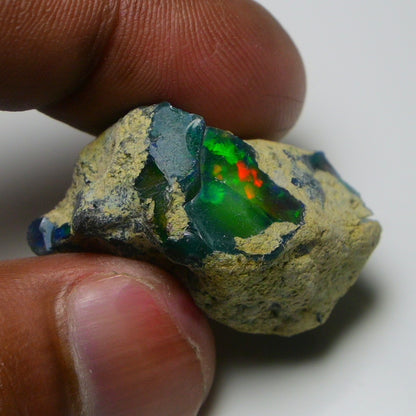 Rare Black Opal 39.05 Carats | Natural Black Ethiopian Opal Rough - Ready for Cutting & Jewelry!