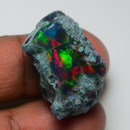 Rare Black Opal 28.25 Carats | Natural Black Ethiopian Opal Rough - Ready for Cutting & Jewelry!