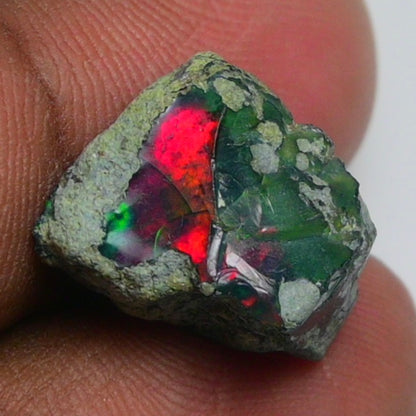 Rare Black Opal 8.70 Carats | Natural Black Ethiopian Opal Rough - Ready for Cutting & Jewelry!
