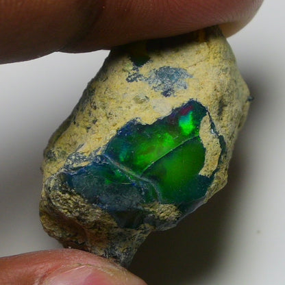 Rare Black Opal 39.05 Carats | Natural Black Ethiopian Opal Rough - Ready for Cutting & Jewelry!