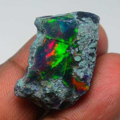Rare Black Opal 28.25 Carats | Natural Black Ethiopian Opal Rough - Ready for Cutting & Jewelry!