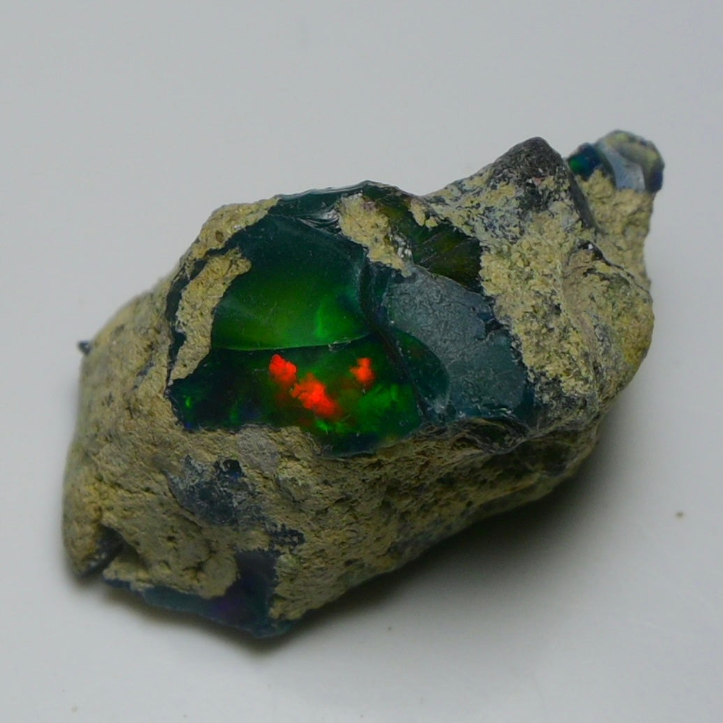Rare Black Opal 39.05 Carats | Natural Black Ethiopian Opal Rough - Ready for Cutting & Jewelry!