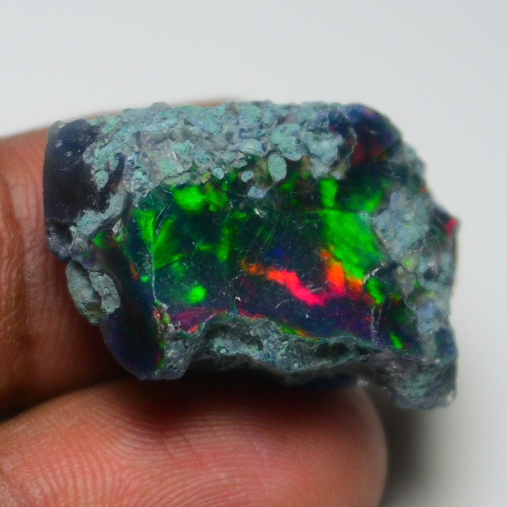 Rare Black Opal 28.25 Carats | Natural Black Ethiopian Opal Rough - Ready for Cutting & Jewelry!