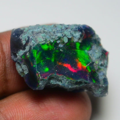 Rare Black Opal 28.25 Carats | Natural Black Ethiopian Opal Rough - Ready for Cutting & Jewelry!