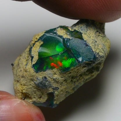 Rare Black Opal 39.05 Carats | Natural Black Ethiopian Opal Rough - Ready for Cutting & Jewelry!