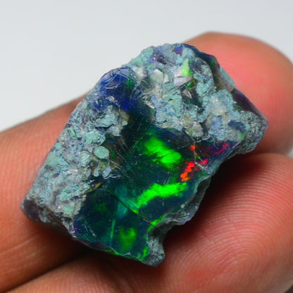 Rare Black Opal 28.25 Carats | Natural Black Ethiopian Opal Rough - Ready for Cutting & Jewelry!