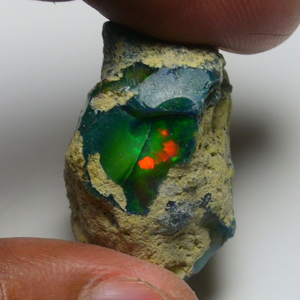 Rare Black Opal 39.05 Carats | Natural Black Ethiopian Opal Rough - Ready for Cutting & Jewelry!