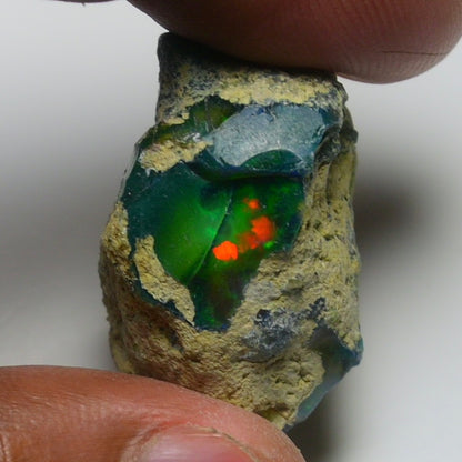 Rare Black Opal 39.05 Carats | Natural Black Ethiopian Opal Rough - Ready for Cutting & Jewelry!