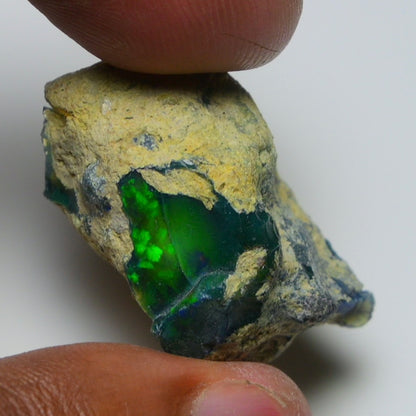 Rare Black Opal 39.05 Carats | Natural Black Ethiopian Opal Rough - Ready for Cutting & Jewelry!