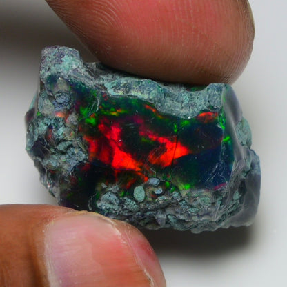 Rare Black Opal 28.25 Carats | Natural Black Ethiopian Opal Rough - Ready for Cutting & Jewelry!