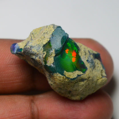 Rare Black Opal 39.05 Carats | Natural Black Ethiopian Opal Rough - Ready for Cutting & Jewelry!