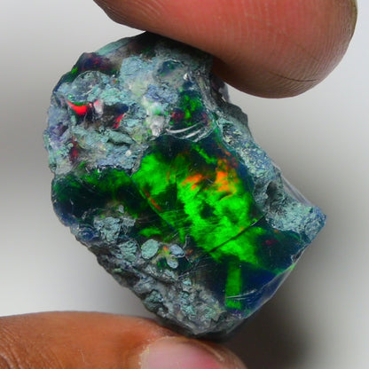Rare Black Opal 28.25 Carats | Natural Black Ethiopian Opal Rough - Ready for Cutting & Jewelry!