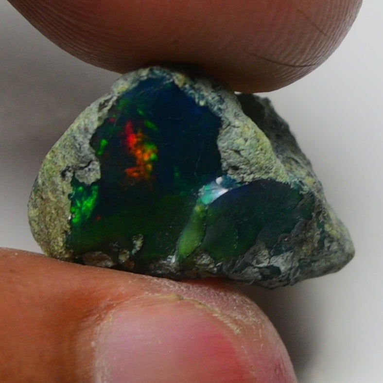 Rare Black Opal 8.70 Carats | Natural Black Ethiopian Opal Rough - Ready for Cutting & Jewelry!