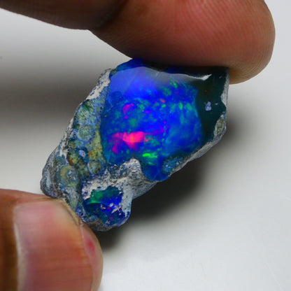 Rare Blue Opal 28.35 Carats | Natural Blue Ethiopian Opal Rough - Ready for Cutting & Jewelry!
