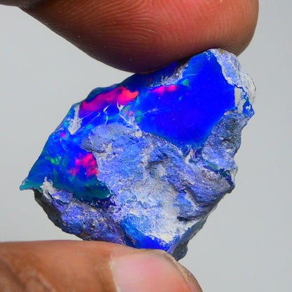 Rare Blue Opal 20.95 Carats | Natural Blue Ethiopian Opal Rough - Ready for Cutting & Jewelry!