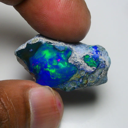 Rare Blue Opal 28.35 Carats | Natural Blue Ethiopian Opal Rough - Ready for Cutting & Jewelry!