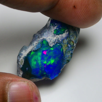 Rare Blue Opal 28.35 Carats | Natural Blue Ethiopian Opal Rough - Ready for Cutting & Jewelry!
